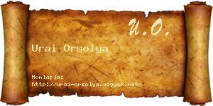 Urai Orsolya névjegykártya