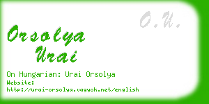 orsolya urai business card